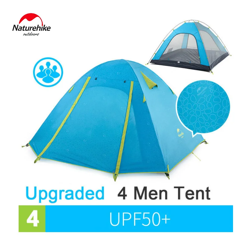Verkauf Naturehike 2/3/4 Person Ultraleicht Ultraleicht Wasserdichte Doppel Schicht Anti-uv Sonnenschutz Große Camping Zelte Nylon Atmungsaktive Mes