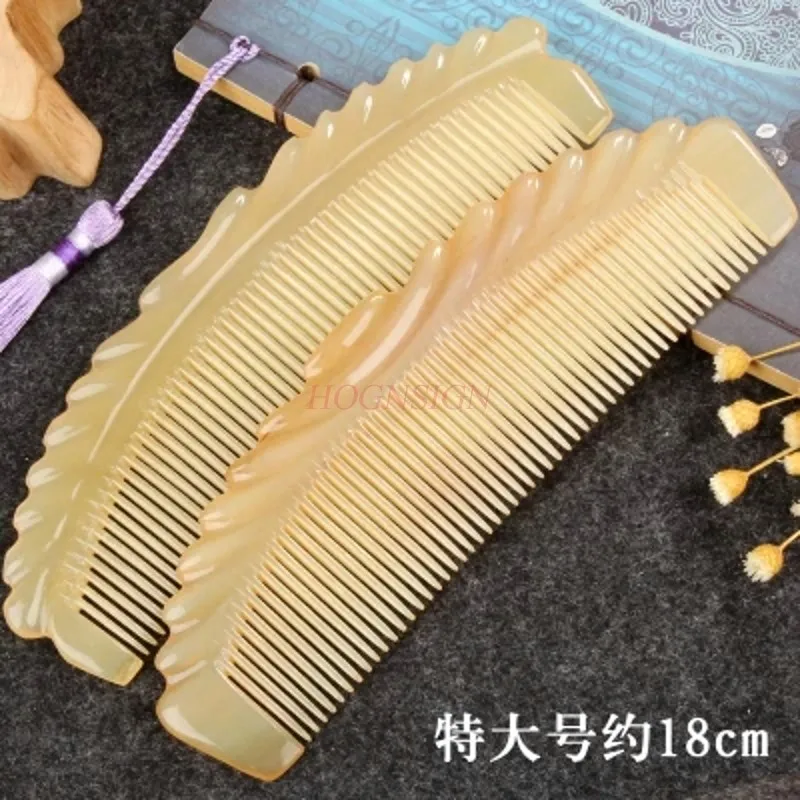 

natural comb Genuine Pure Horn Comb Natural Long Hair Thickening Large Household Female Massage Head Anti Static Loss Combs