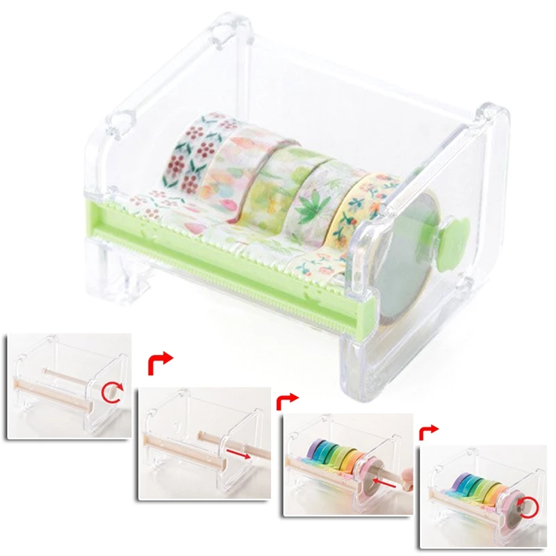 

Washi Tape Dispenser Holder Cutter Office Supplies Desk Accessories Organizer