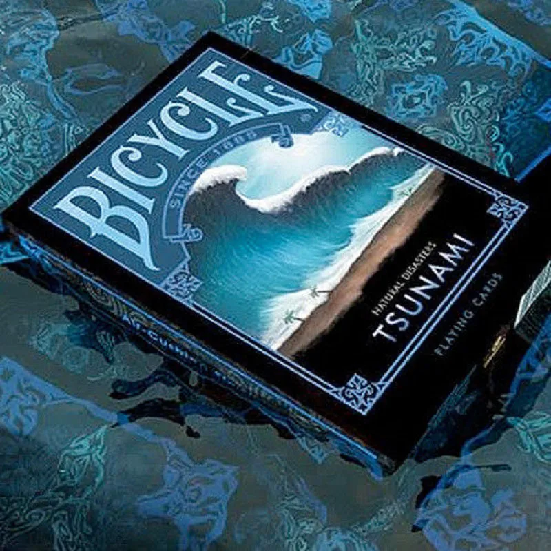 Tsunami Велосипед природные катаклизмы Siries игральные карты коллекционные покер USPCC Ограниченная серия колода волшебные карты фокусы реквизит - Цвет: Tsunami