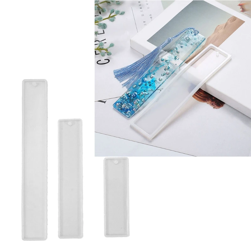 

New 6 Pcs/Set Crystal Epoxy Resin Mold Rectangle Bookmark Silicone Mould Handmade Crafts Jewelry Making Tools