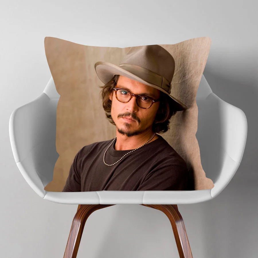 Смотрите фильмы звезда Наволочки Джонни Деппом портрет квадратный чехол для