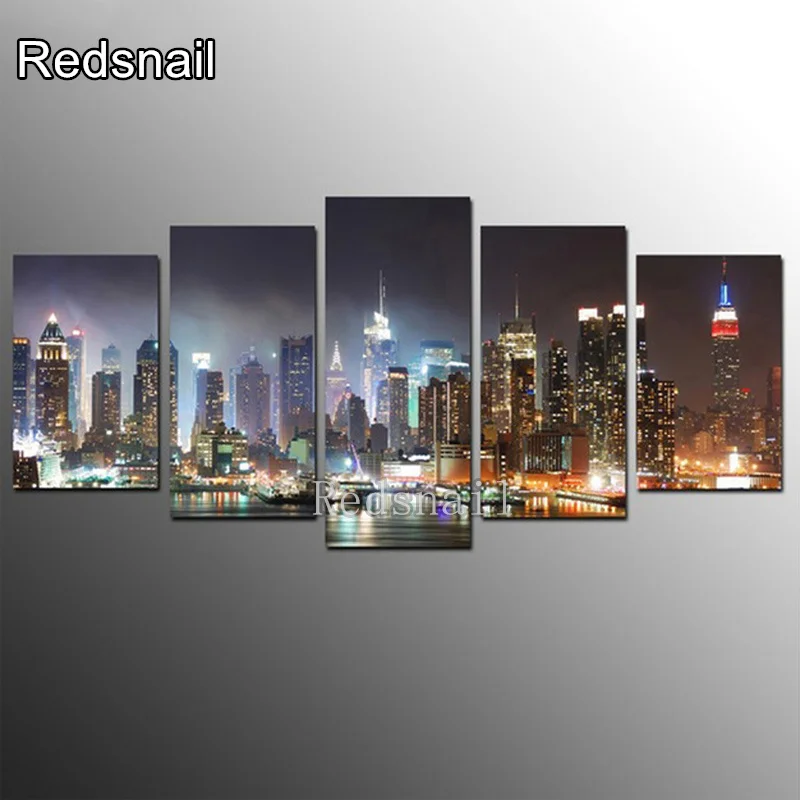 

Удивительная новинка, вышивка в виде ночного города, мозаика с несколькими изображениями, 5d «сделай сам», алмазная живопись, 5 шт., набор для ...