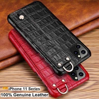 for iphone 11 pro case luxury genuine leather crocodile print bracket case for iphone 11 pro max cover xr xs max wrist hand case