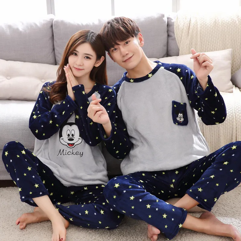 Женские/мужские фланелевые пижамные комплекты 2019 зимний Повседневный женский