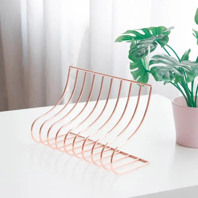 

10 Grid File Storage Shelf Book Stand Bookend Wrought Iron Organizer Office Home New