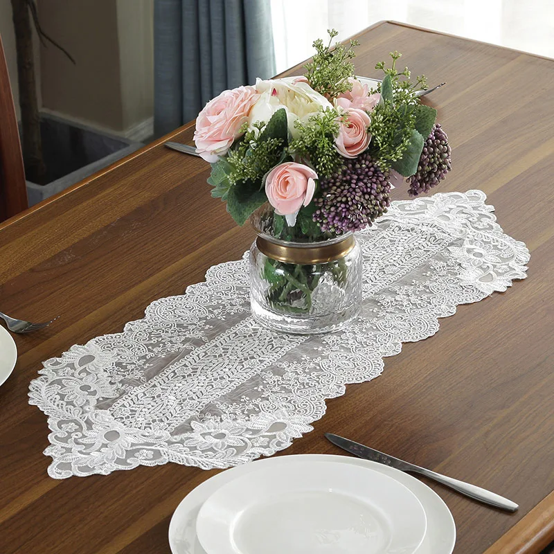 Корейский стиль T-образный кружевной подвесной стол флаг полиэстер вышивка