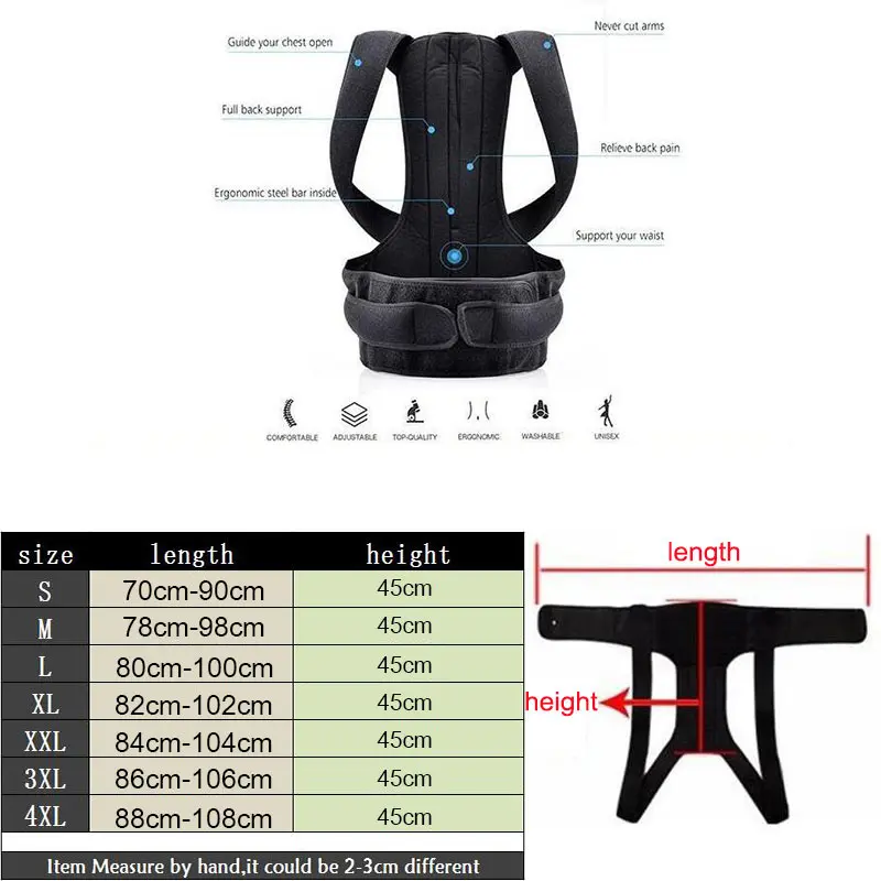 Корректор осанки для тела и позвоночника регулируемый пояс поддержки спины