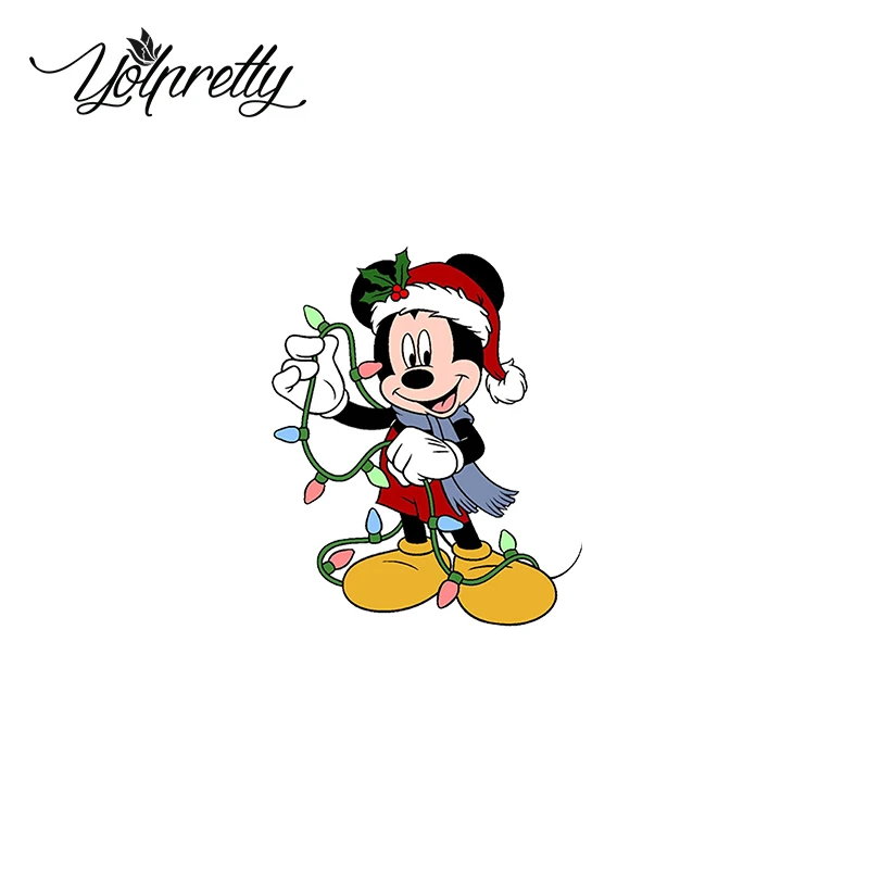 Christmas Mickey Mouse Minnie Pluto Cartoon Acrylic Brooches Resin Epoxy Badge |