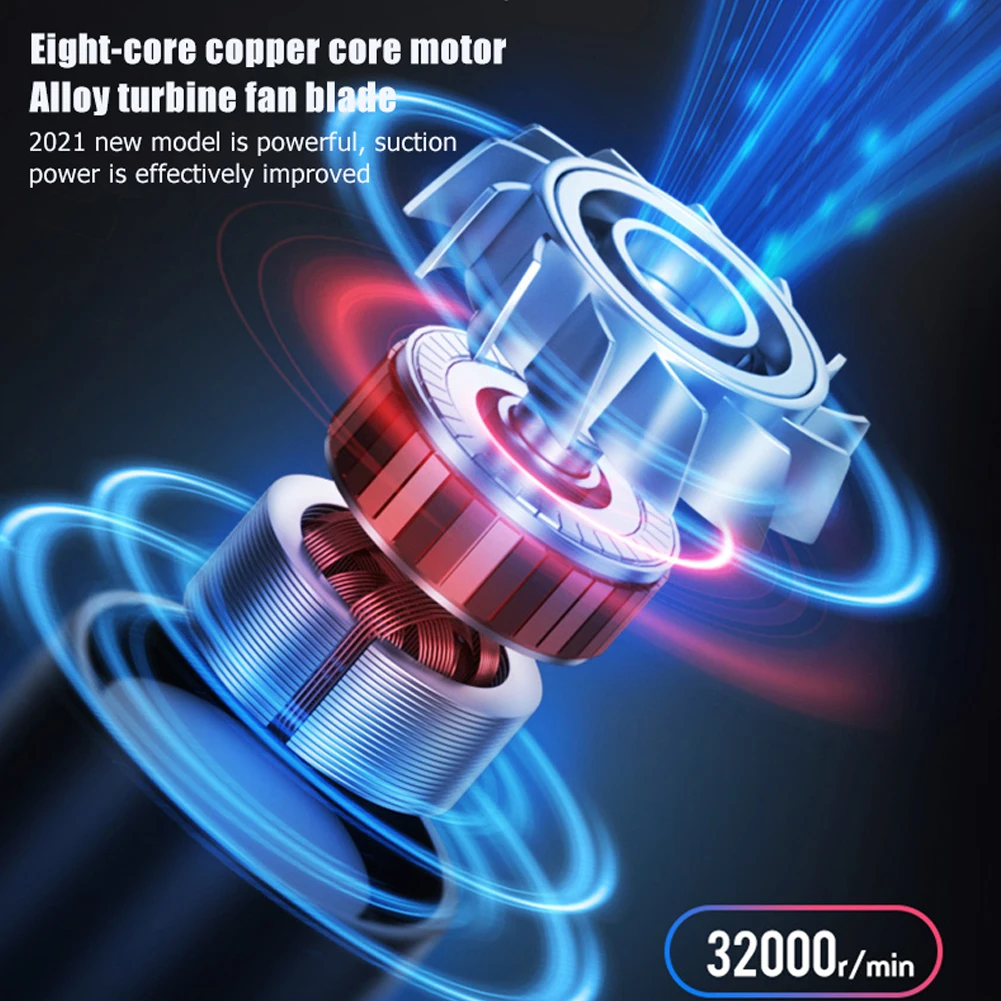 Беспроводной ручной автомобильный мини-пылесос 8000 па для дома и компьютера |