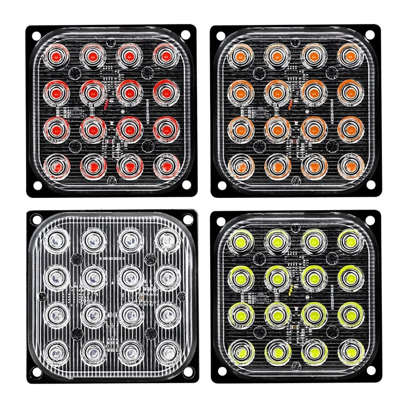 

16 LED Car Strobe Warning Lights Emergency Side Marker Lamp Flash Square Stroboscopes 12/24V Parking Lights Flashlight For Truck