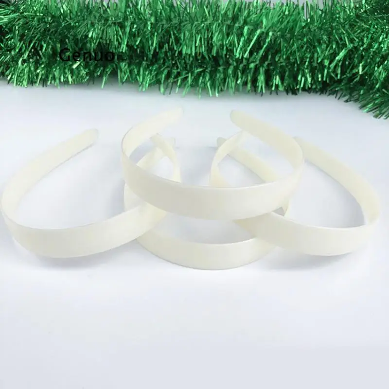 

Jewelry Wholesale Accessories 100 Pcs/lots Milk Color Bezel Headdress 2Cm Headband Diy Hairband Plastic Flat Toothless Hair Hoop