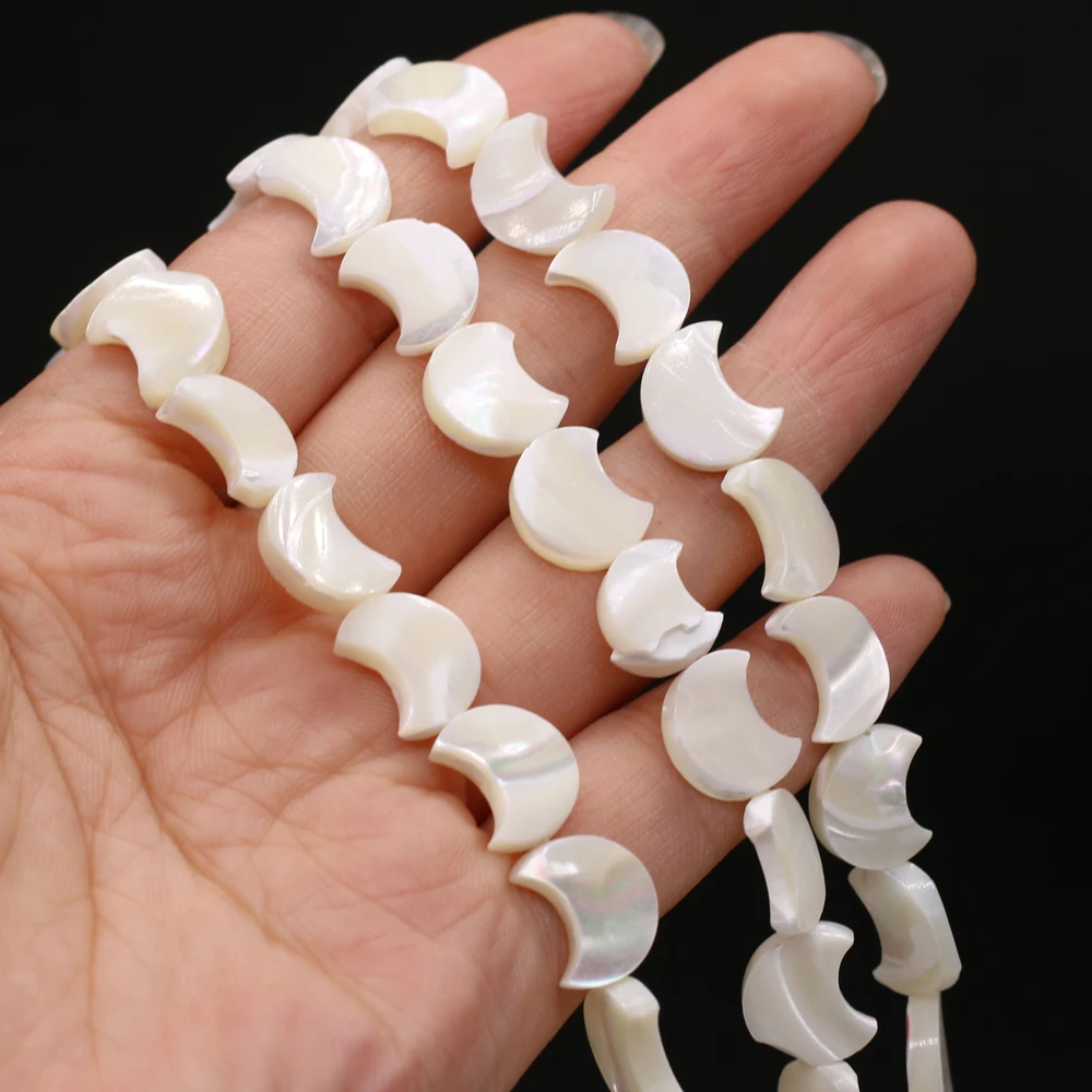 

Hot Selling 2021 New Natural Shell Beads White Moon-shaped Fashion High-quality Beaded Bead for Jewelry Making Necklace Bracelet