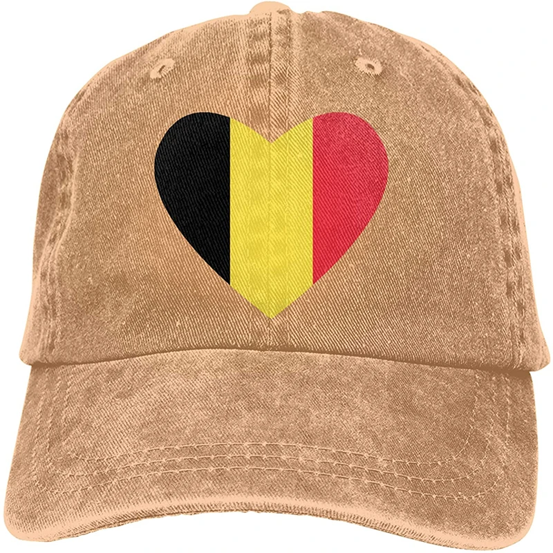 

Fashion Soft Flag of Belgium Heart Hat Gift Dad Hat Trucker Hat Cowboy Hat