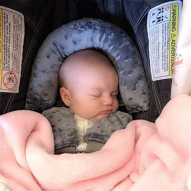 

Baby Car Safety Soft Sleeping Head Support Pillow with Matching Seat Belt Strap Covers Protection Headrest