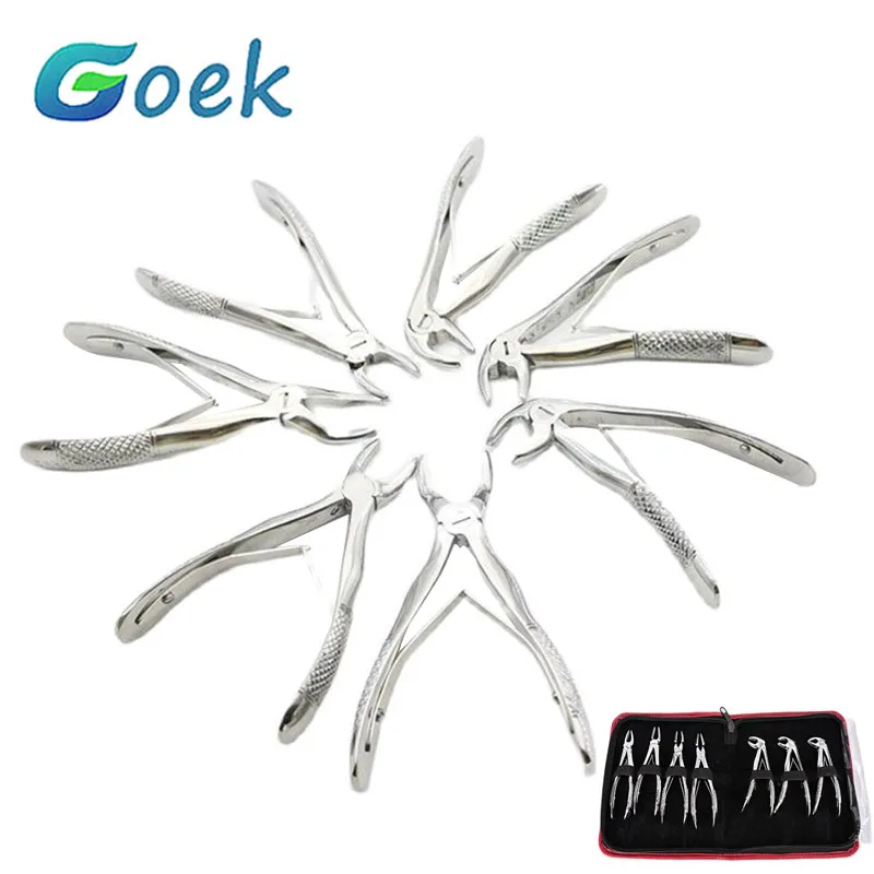 7/10pcs  Dental Tooth Extracting Forceps For Adults Children Dentistry Tool Kit Teeth Supplies Surgical Traction  Instrument