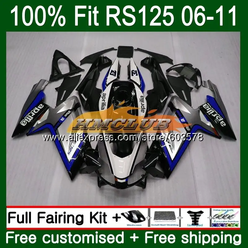 

Injection For Aprilia RS-125 2006 2007 2008 2009 2010 2011 CL.0 RS 125 RS4 RSV125 RS125 06 07 08 09 10 11 Fairing Silver blue