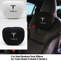 soft memory car seat headrest neck pillow comfortable cushion styling logo accessories for tesla model s model x model 3