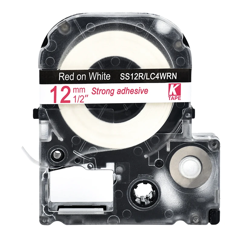Лента для принтеров этикеток Epson KingJim красно-белая совместимая с SS12R детская лента