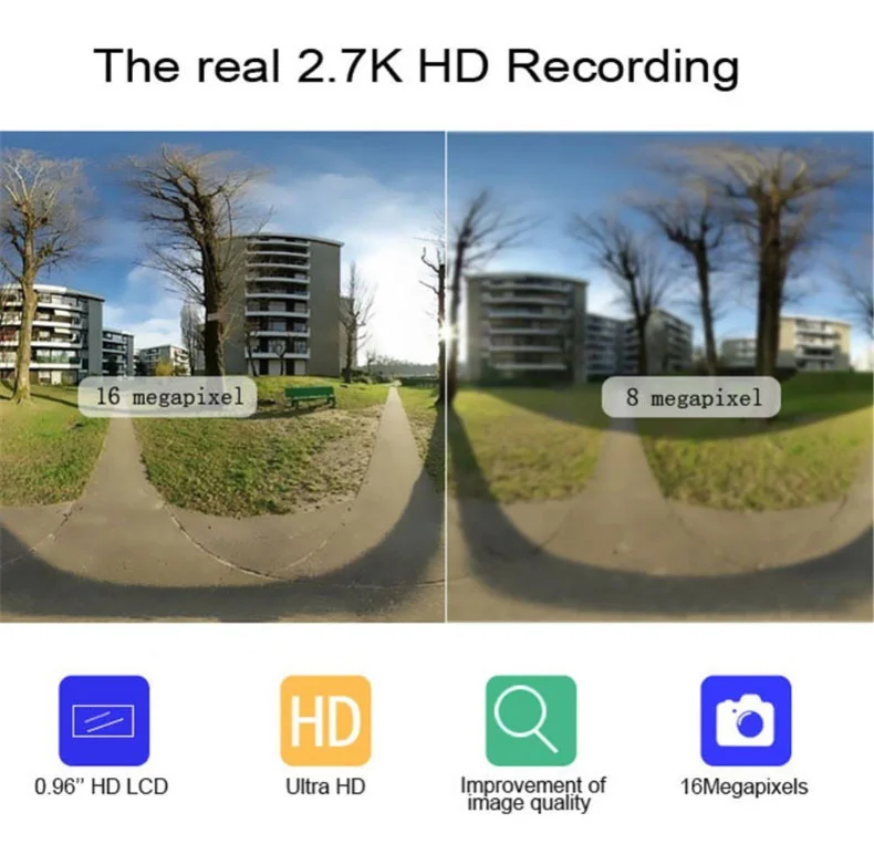 Новая Экшн-камера 4K 360 мини-панорамная HD-камера 0 96 дюйма 2448*2448 Спортивная камера с