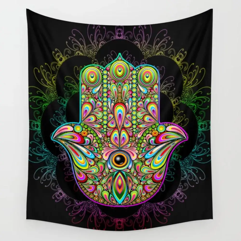 Хамса ручной амулет Psychedelic гобелен настенный Декор арт занавеска одеяло пледы