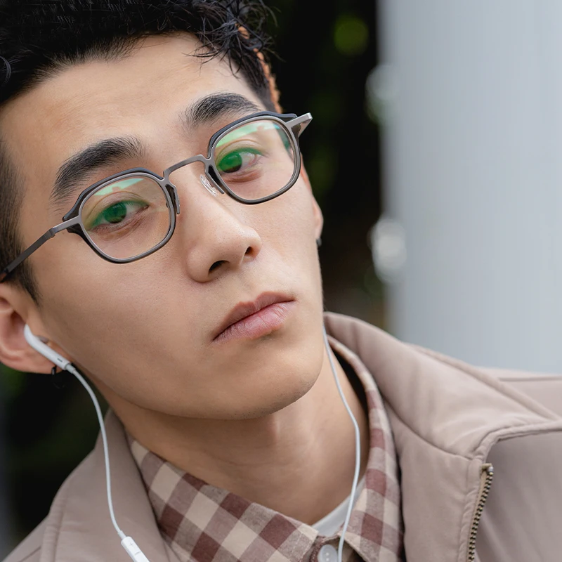 

High Quality Alloy Acetate Glasses Frame Men Retro Square Prescription Eyeglasses Women Vintage Myopia Optical Eyewear Oculos