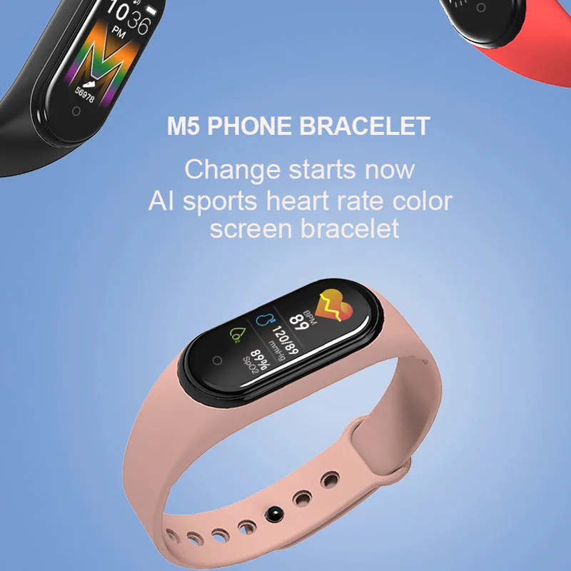 Smart band M5 Women Bluetooth Call/Music Band Waterproof Heart Rate Blood Pressure Men Health Wristband Bracelet | Электроника