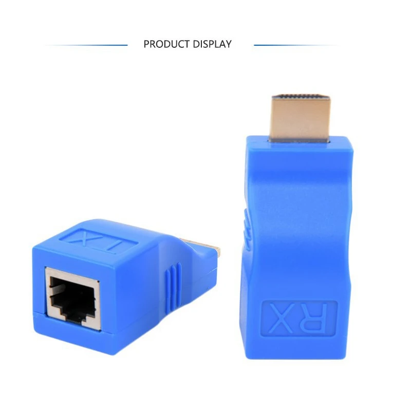 

4k*2k Signal Adapter Rj45 HDMI-compatible Extender Extension Up To 30m In Length Over Cat5e/6 Utp Lan Lan Network Port 2.5 Gbps