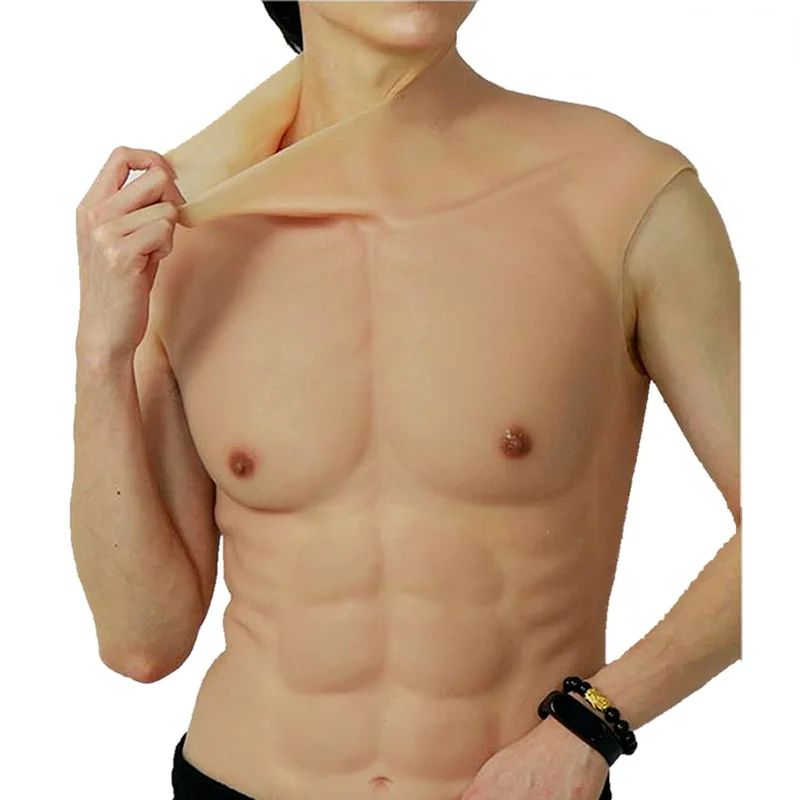 Realistic Silicone Muscle Suit Role-playing Male with Shoulder Abs Actor Silicone Top Pectoralis Major Cross-dress Halloween