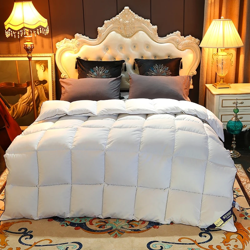 

Goose Down Comforter Warm Thicken Duvet 100% Cotton Face Filling Fiber Down Quilts 240*220cm Home Sleeping Cover White Duvet 1pc