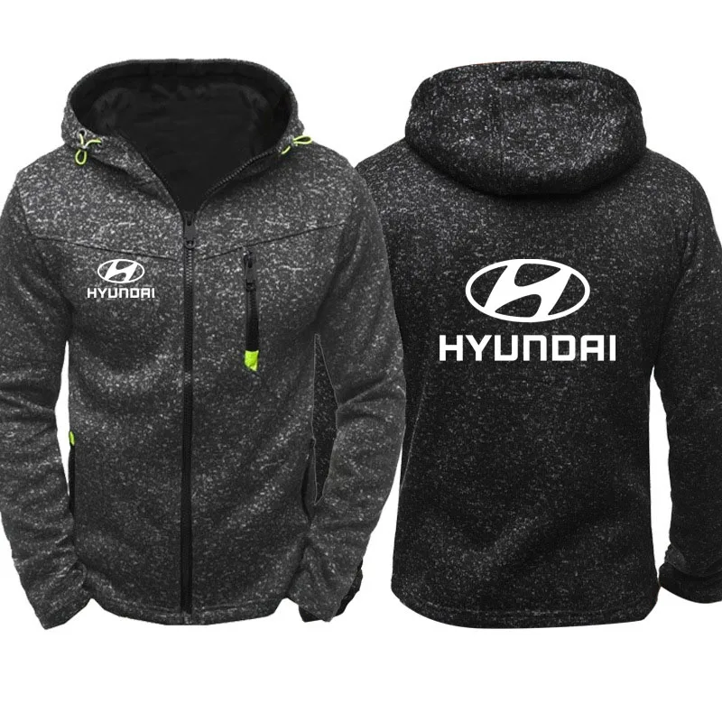 Толстовки с капюшоном и Для мужчин автомобиль Hyundai логотип печати Повседневное в стиле «хип-хоп» Толстовка Harajuku толстовки с капюшоном мужская молния куртка мужская одежда с капюшоном