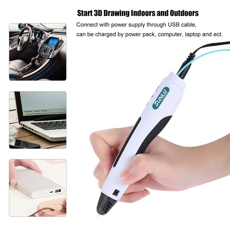 3D Pen For Children Dooling DIY Gift Portable PLA Filament Printing Pens Best Kids & Adult With USB Date Cable | Компьютеры и офис