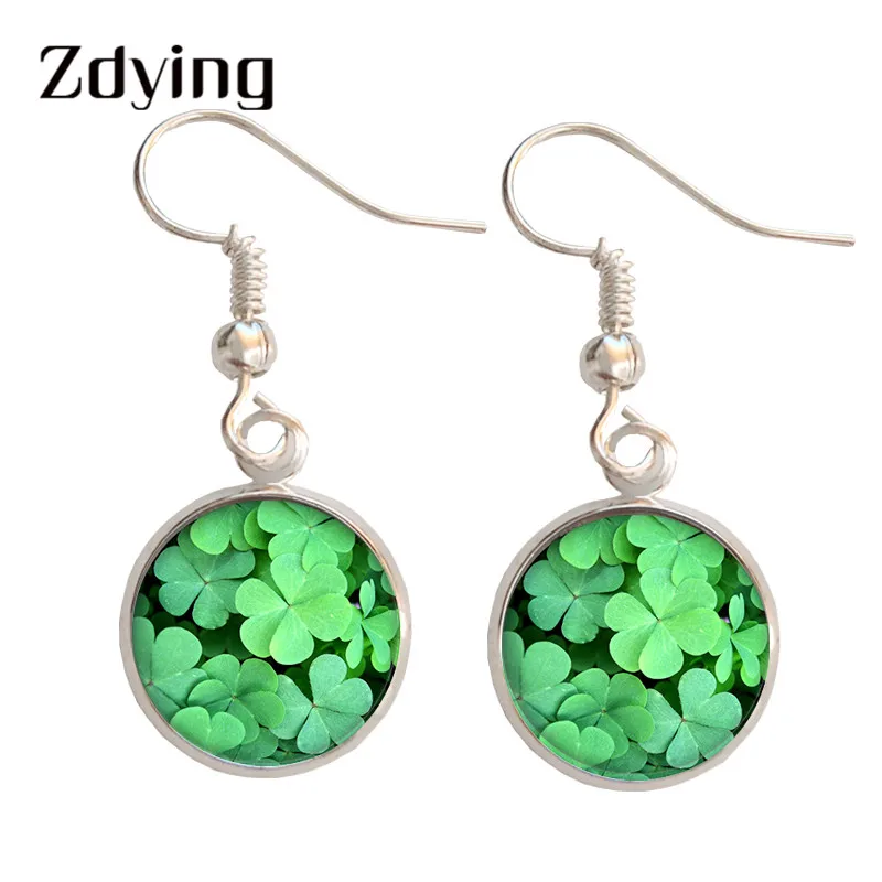 Серьги подвески в виде четырехлистного клевера zsmd очаровательные металлические
