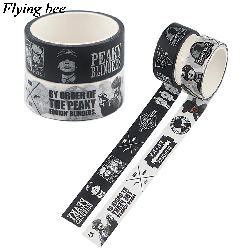 Flyingbee 15mmX5m Fashion Decorative Washi Tape Adhesive Tape DIY Scrapbooking Sticker Label Tape Student gifts X1046