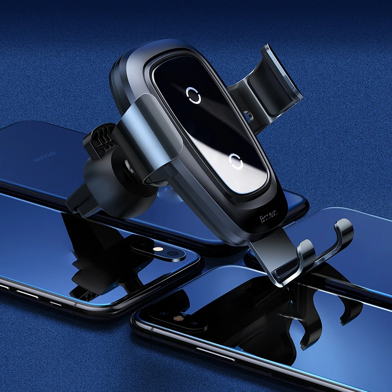 baseus car phone holder 10w qi wireless charger for iphone x 11 12 13 pro mini samsung s10 phone holder car phone power charger free global shipping