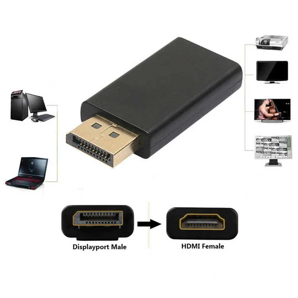 Адаптер DP папа-HDMI мама черный Высококачественный конвертер Dp в Hdmi для HDTV ПК |