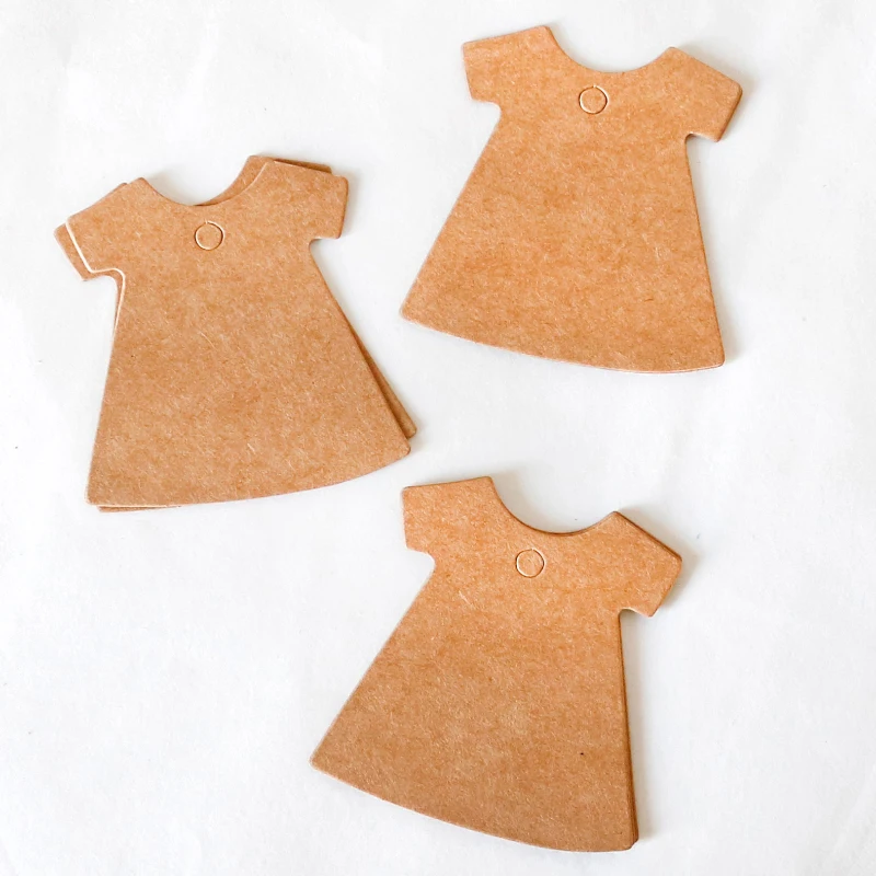 50 шт. пустой крафт-бумага ярлыки для подарков креативное платье ношения дома