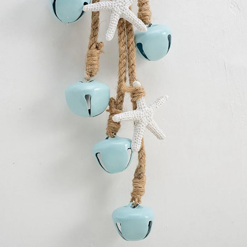 

2PCS Mediterranean Hemp Rope Bell Starfish String Creative Hanging String Retro Old-Fashioned Marine Jewelry Pendant