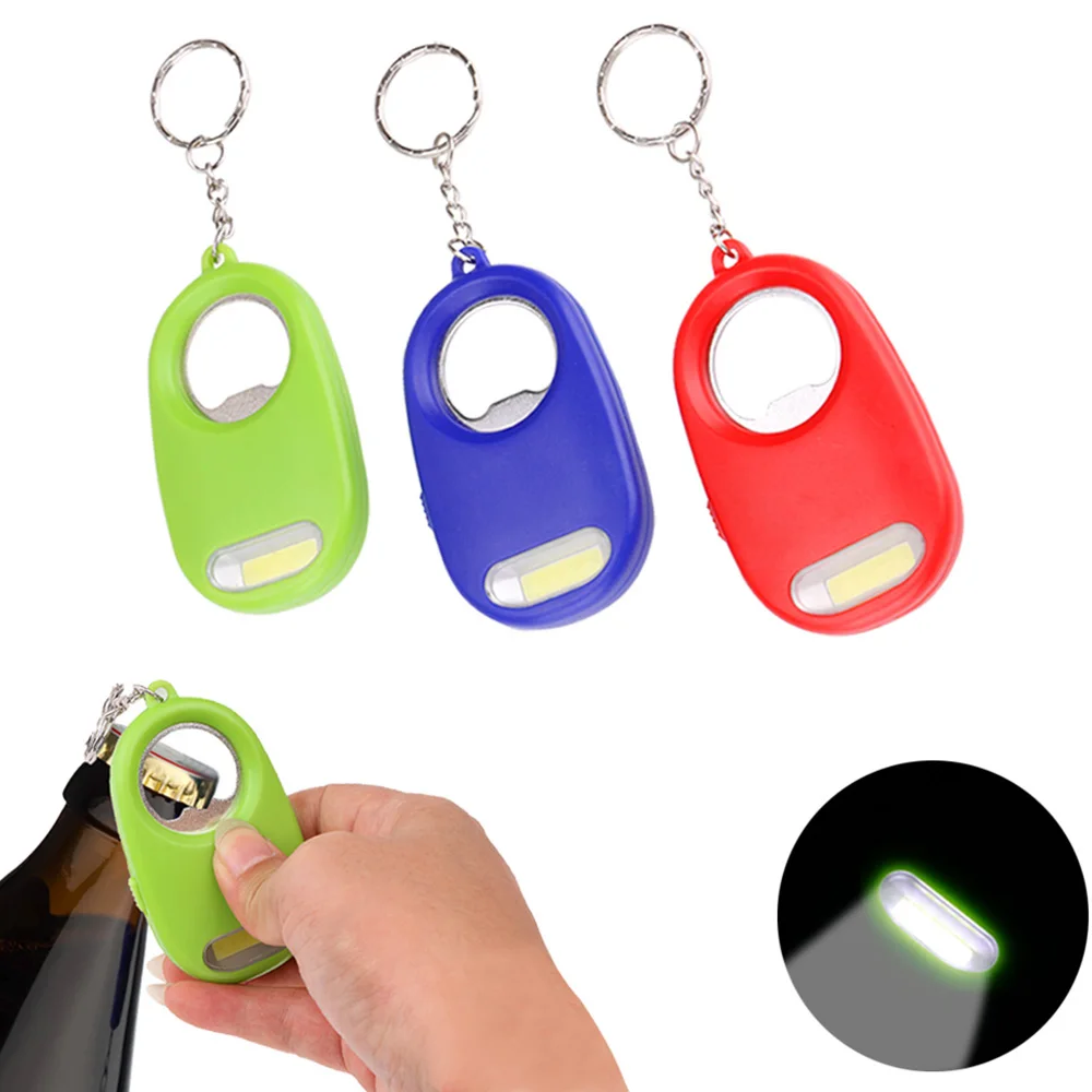Многофункциональный брелок для открывания бутылок ключей кольцевой мини фонарь