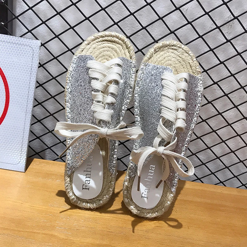 Женские сандалии с перекрестной шнуровкой модная обувь на плоской подошве со