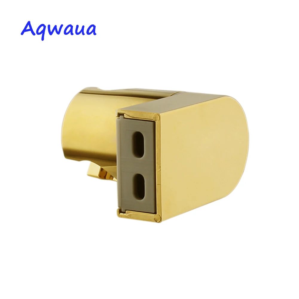 aqwaua shower head holder polished gold bracket stand rotatable for bathroom use standard size bathroom accessories abs plastic free global shipping