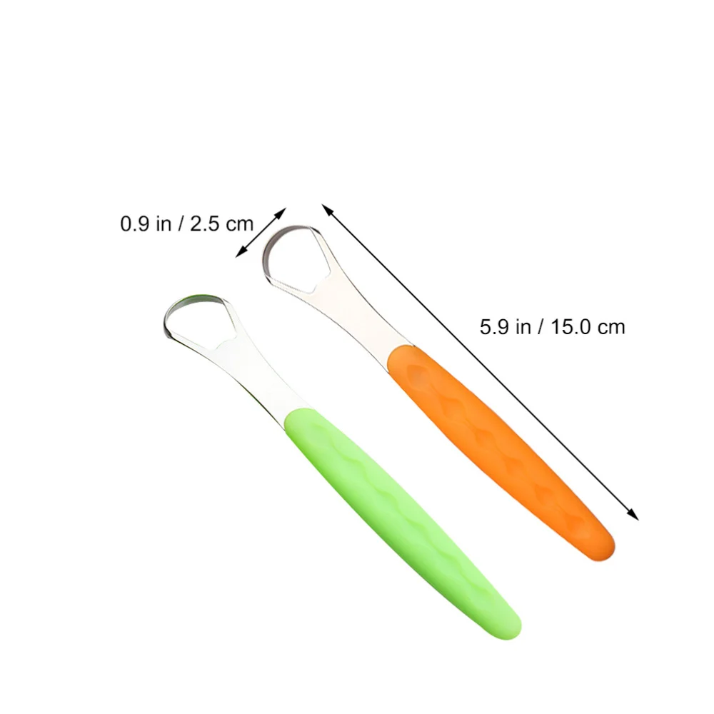 

2pcs Stainless Steel Portable Tongue Scrapers Oral Care Tool Cleaning Supplies