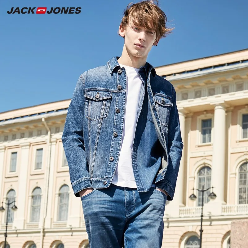 JackJones мужские трендовые повседневные джинсовые куртки пальто 219357515