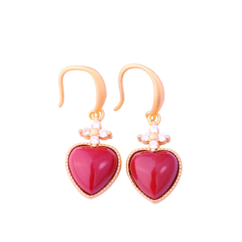 

2020 New Hot Sale Anniversary Heart Brinco 925 Sterling Gold-plated Fashion Net Earrings With Certificate