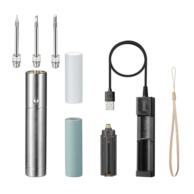 

Power Supply Methods Battery Soldering Iron USB Wireless Charging Soldering Iron 510 Interface 18650 Battery
