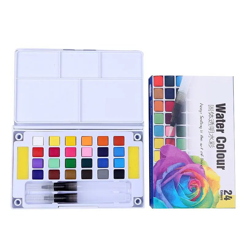 

Drawing Educational Toys for Children Solid Metallic Watercolor Brush Paint Kit Watercolor Water Painting Toys Set UY8