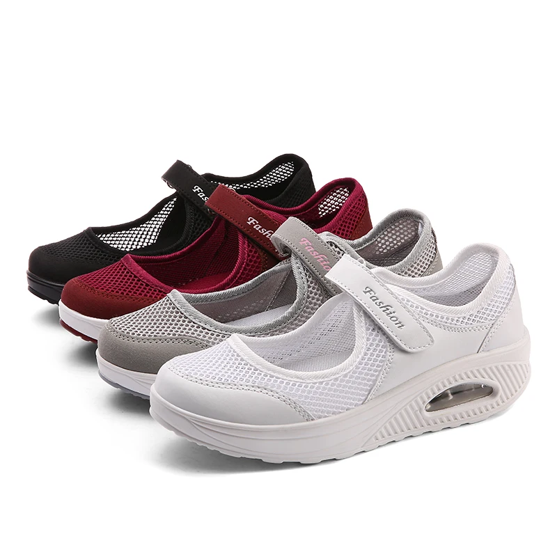 

Mesh Breathable Casual Shoes For Women Summer Women Flat Platform Shoes Woman Slip On Fabric Sneakers Female Mary Jane Shoe