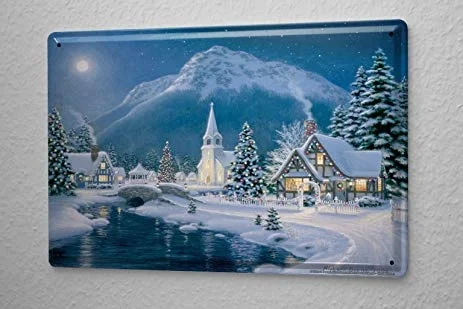 

Retro Tin Sign Winter Wonderland Metal Wall Vintage Decoration Plate