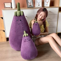 284580cm ins new cartoon eggplant plush toys cute soft simulation purple plant pillow stuffed vegetables dolls gift for kids