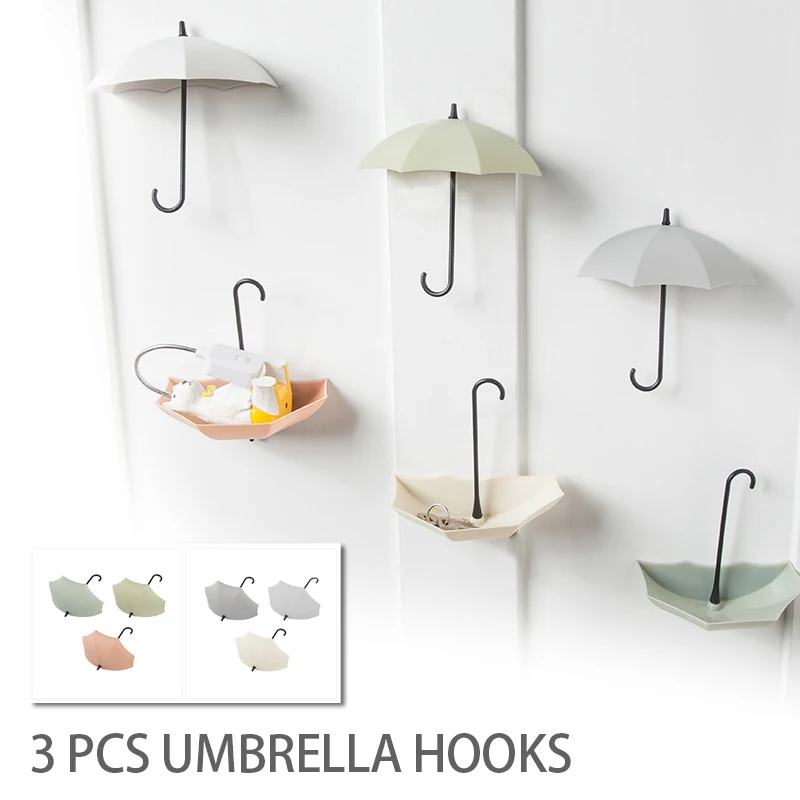 

Крючок для зонтика, 3 шт., самоклеящийся, настенный, дверной ключ, H, гнев, висит, крючки для ванной и кухни, крепкий, клейкий, держатель, инструм...